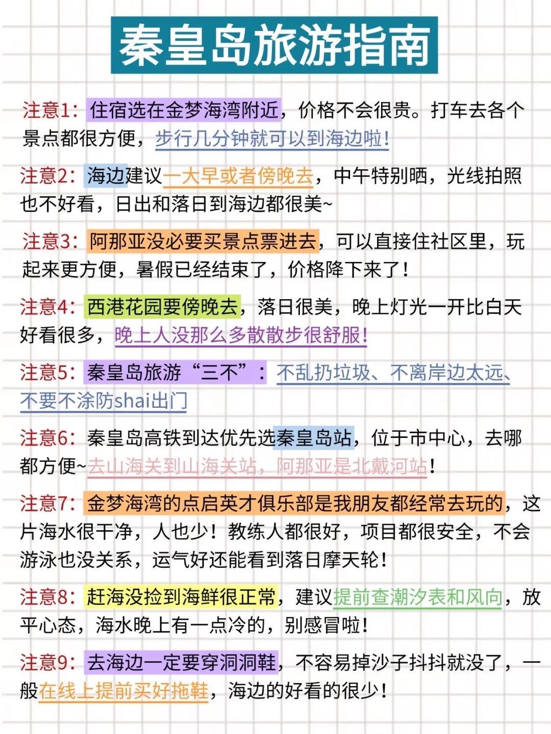 一张图看懂秦皇岛景点分布｜闺蜜手绘版