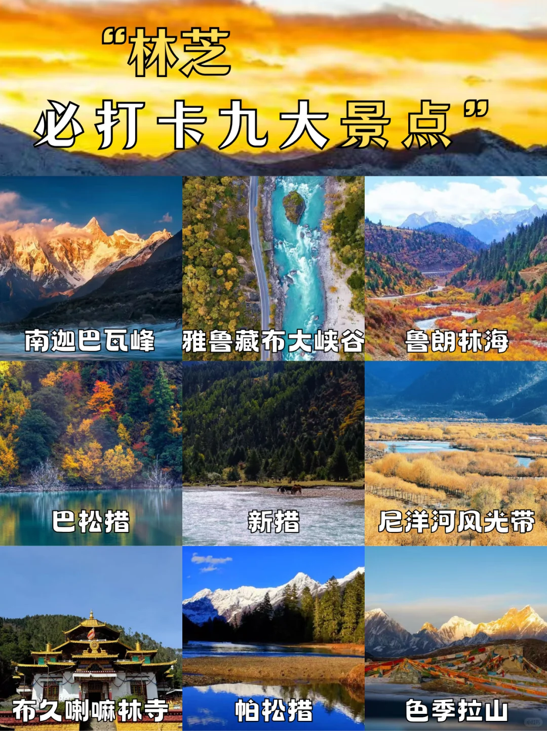 西藏林芝必去9大景点💡旅游前必看❗