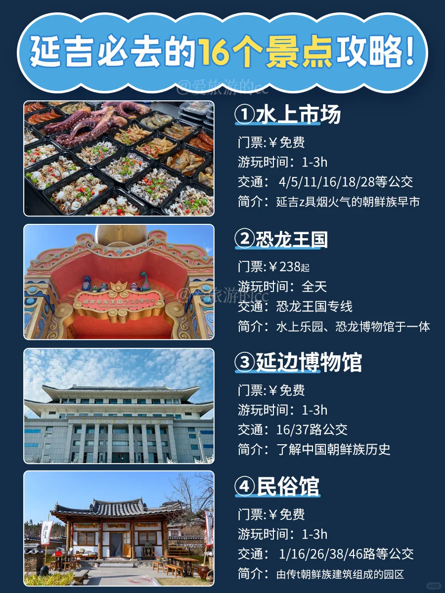 对这次延吉旅游攻略这16个景点非常🈵意👍🏻