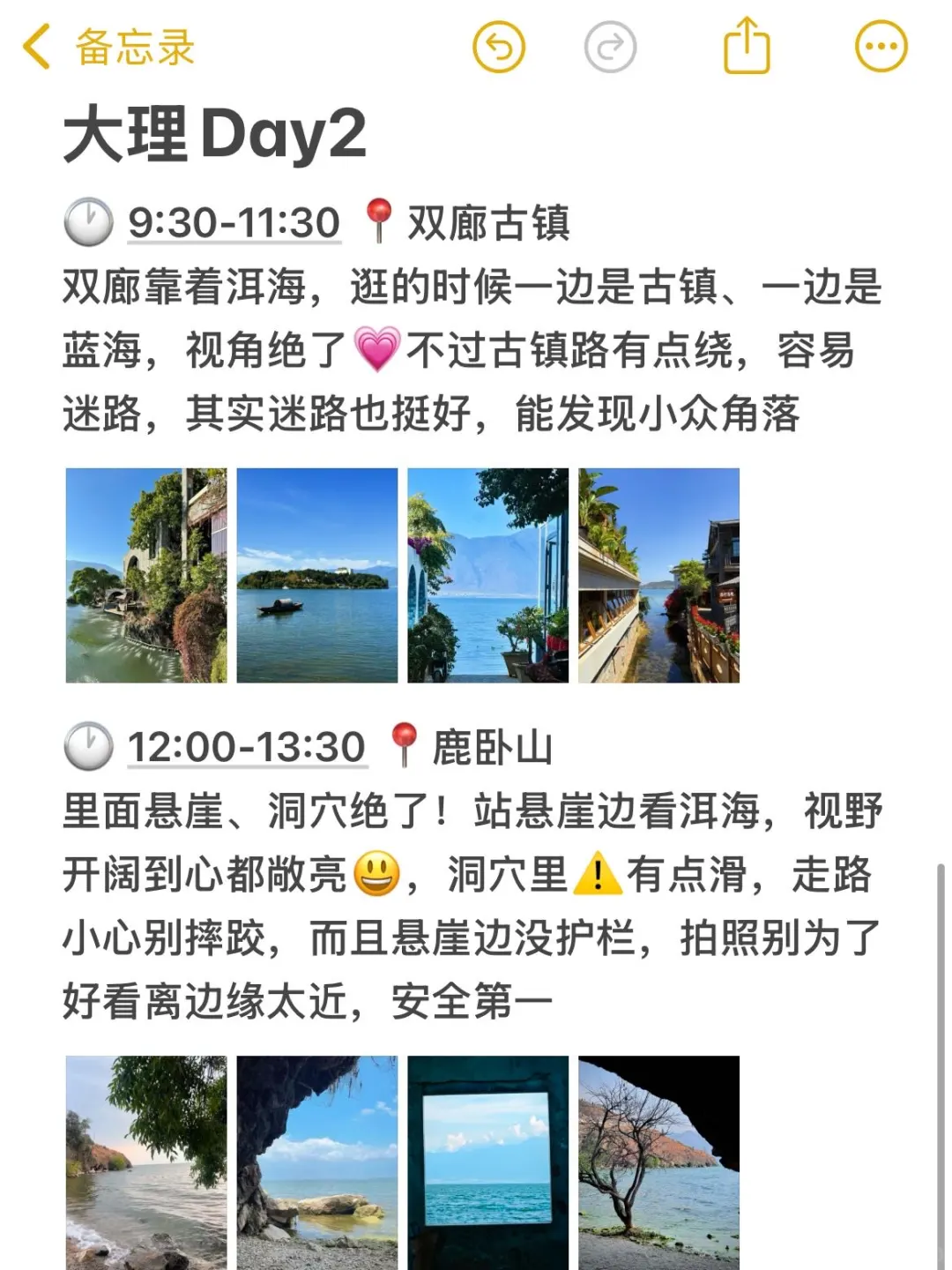 对J人男朋友做的大理攻略甚是满意。。。