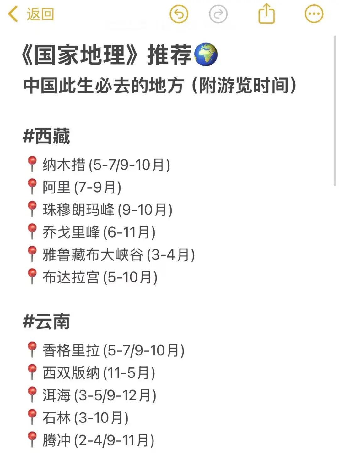 《国家地理》推荐此生必去的地方‼️附时间