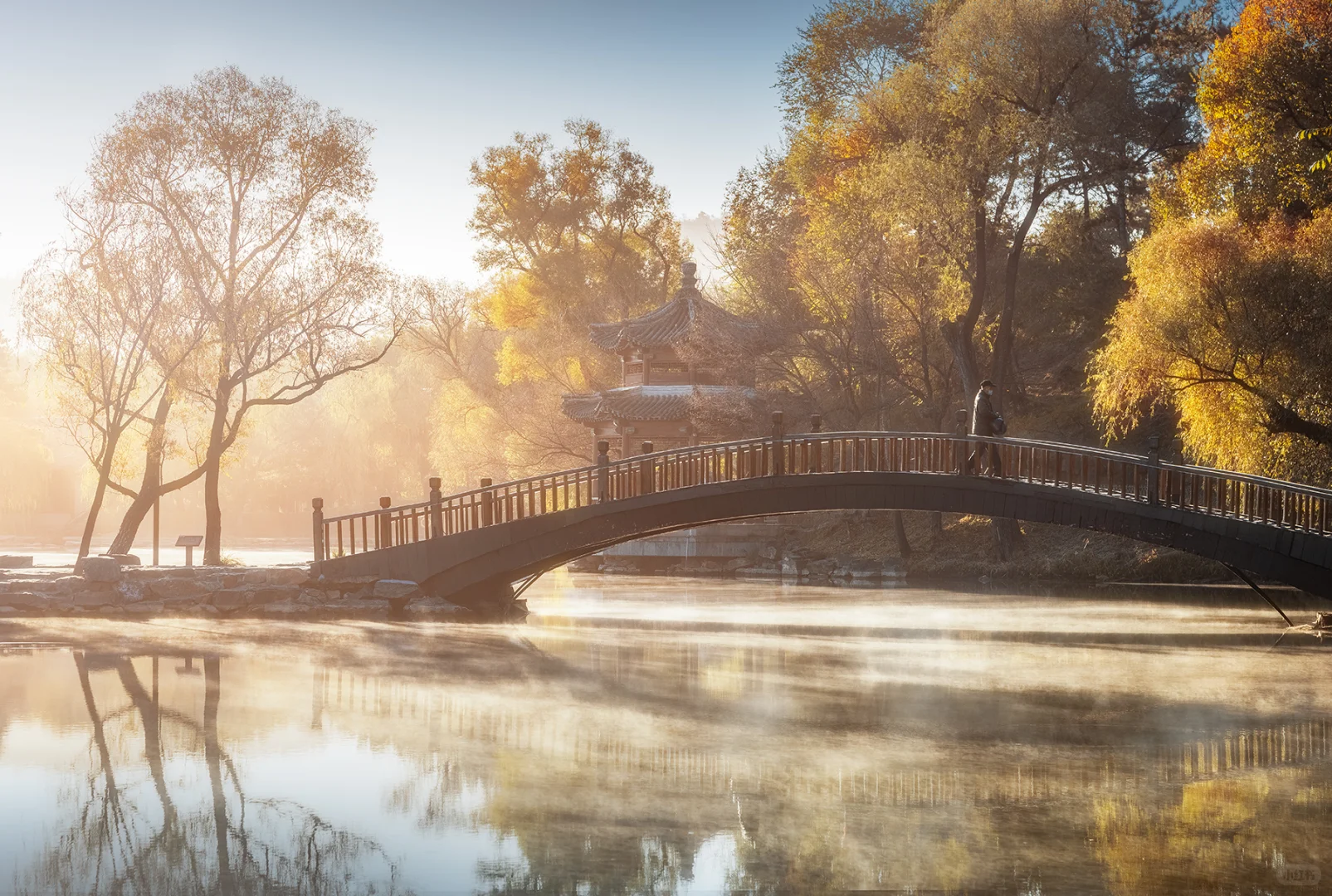 谁懂啊!避暑山庄的晨雾秋景直接美到失语