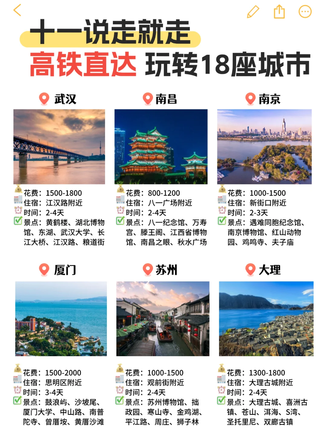 国庆热门城市推荐✅干货满满❗️备好👟鞋