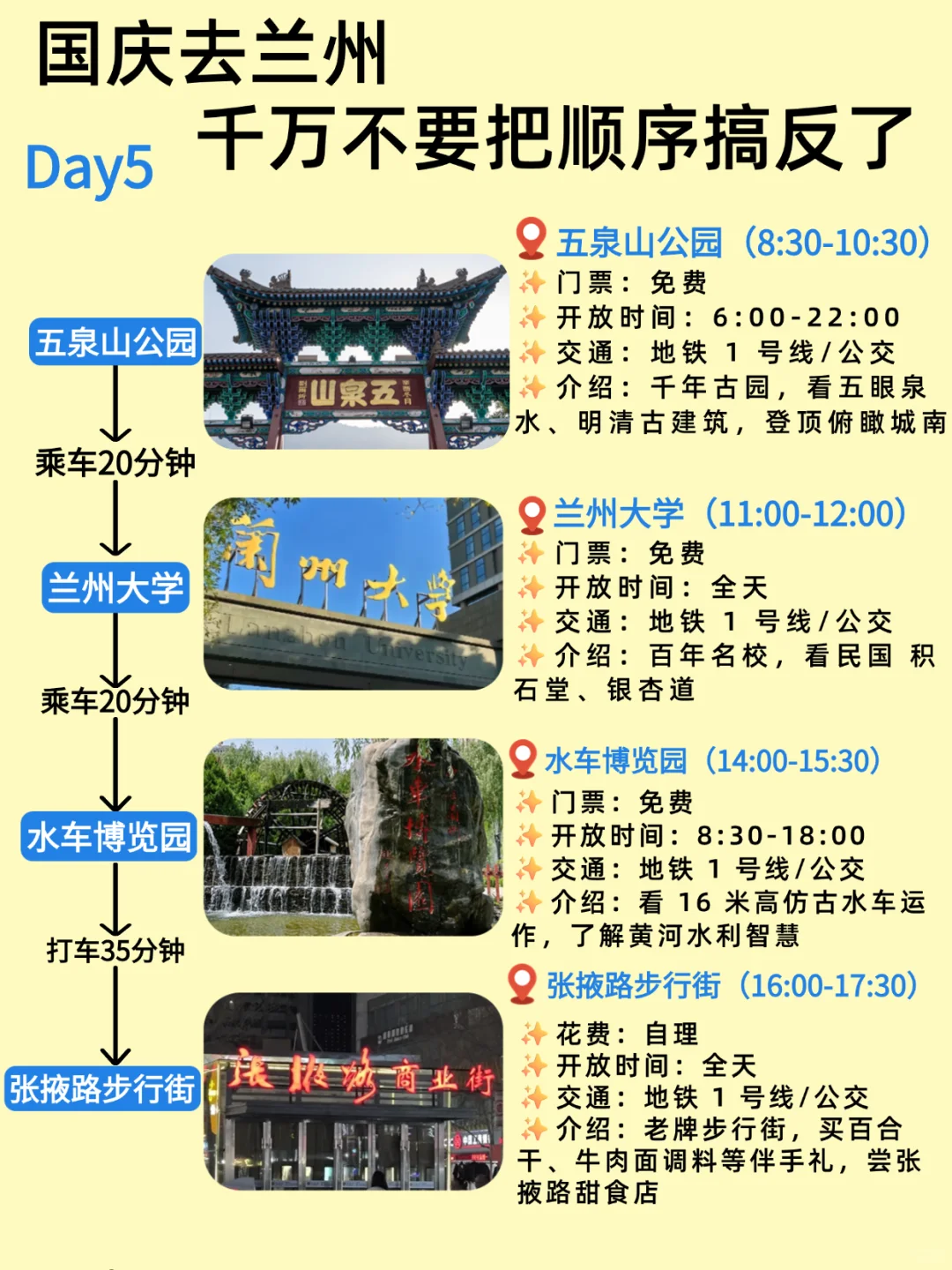 国庆兰州旅游五天四晚丨保姆级攻略来啦‼️