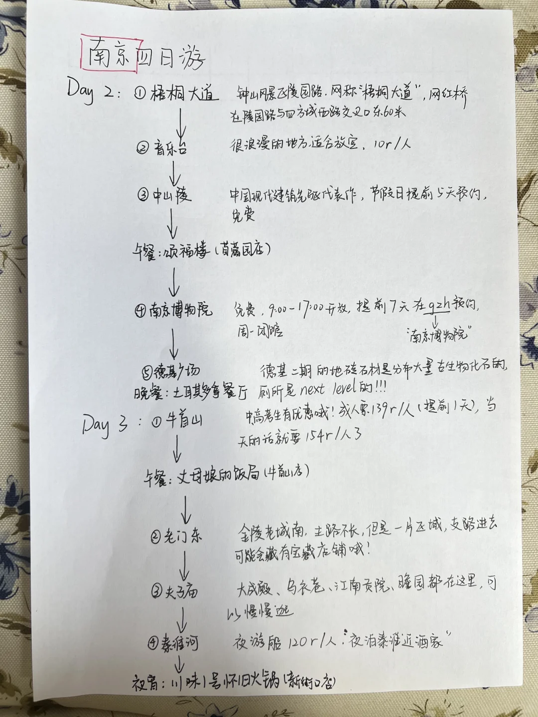 纯手写南京4日游～～～超详细！！！