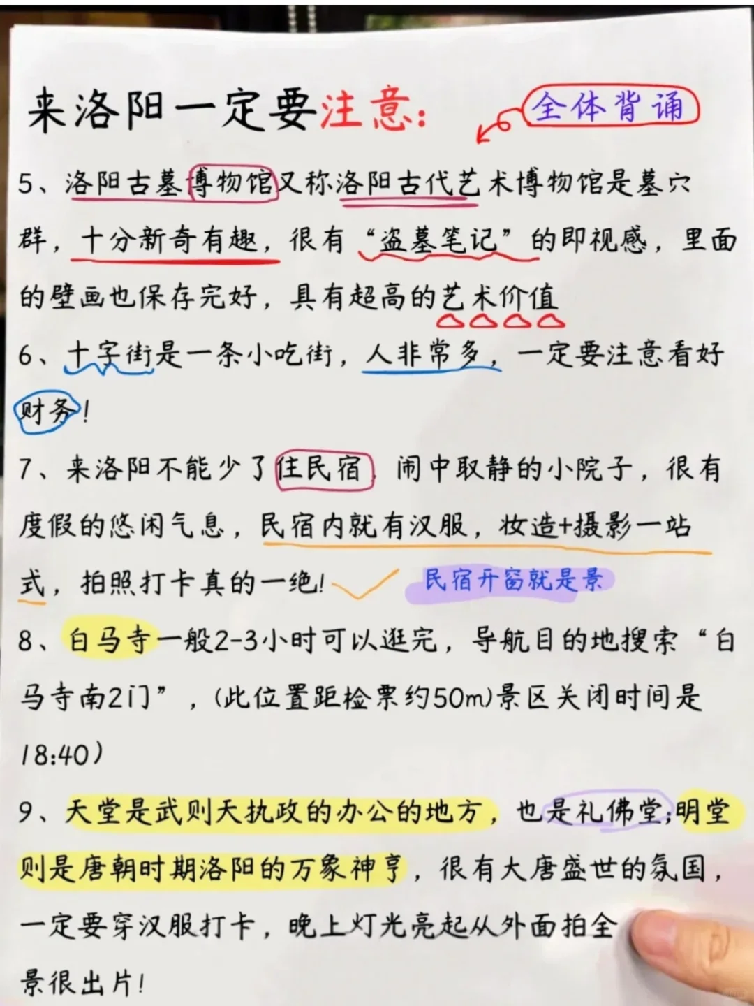 洛阳旅游！一份手绘地图📄带你玩转洛阳！