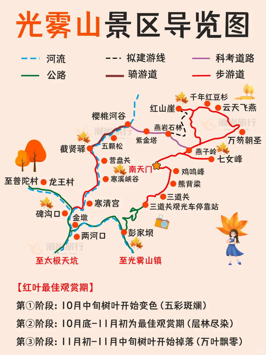 光雾山导览图｜按这个路线走，一天玩遍精华