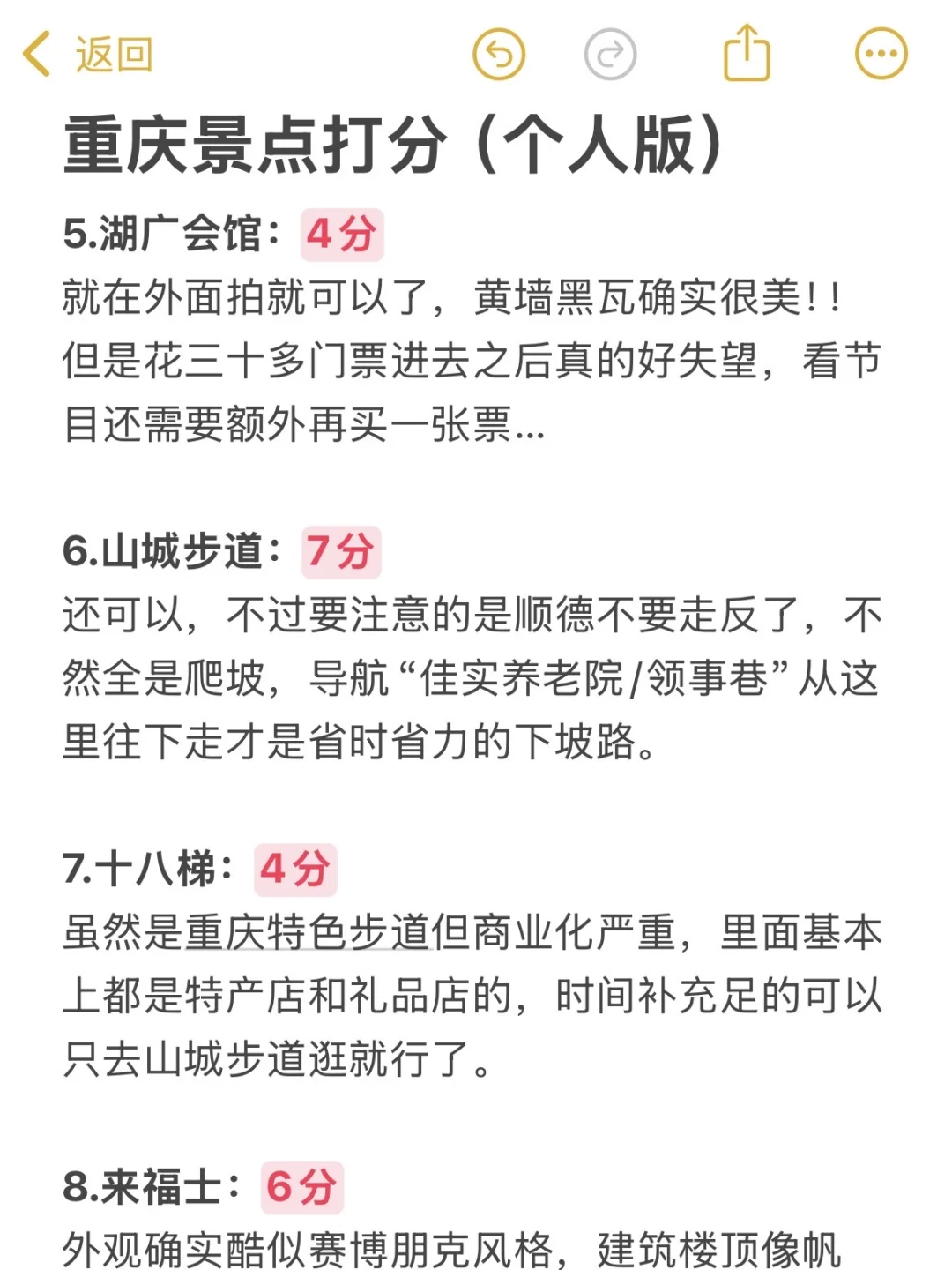 📍重庆景点打分