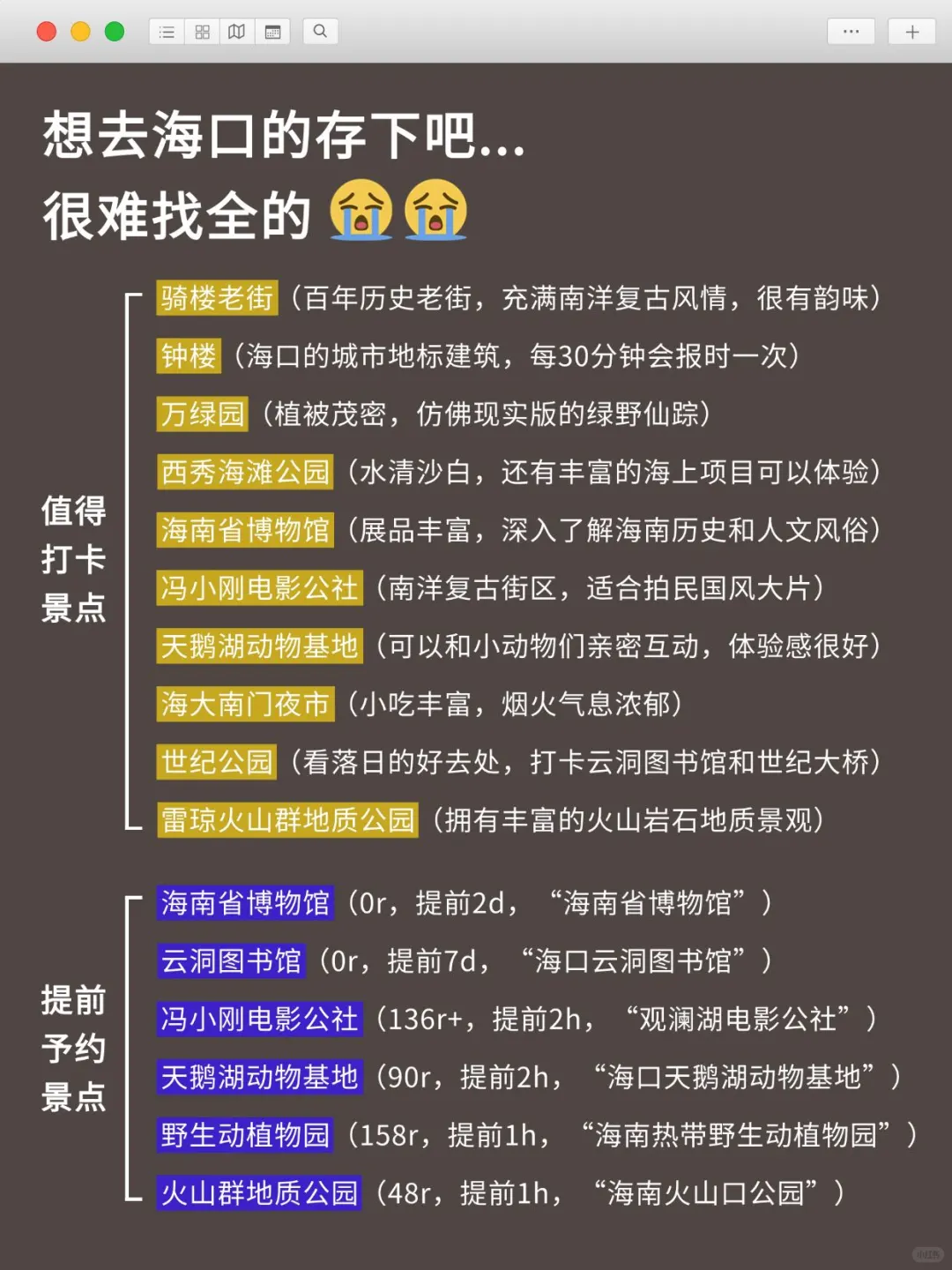 为什么我去海口旅游之前没有刷到这篇😅