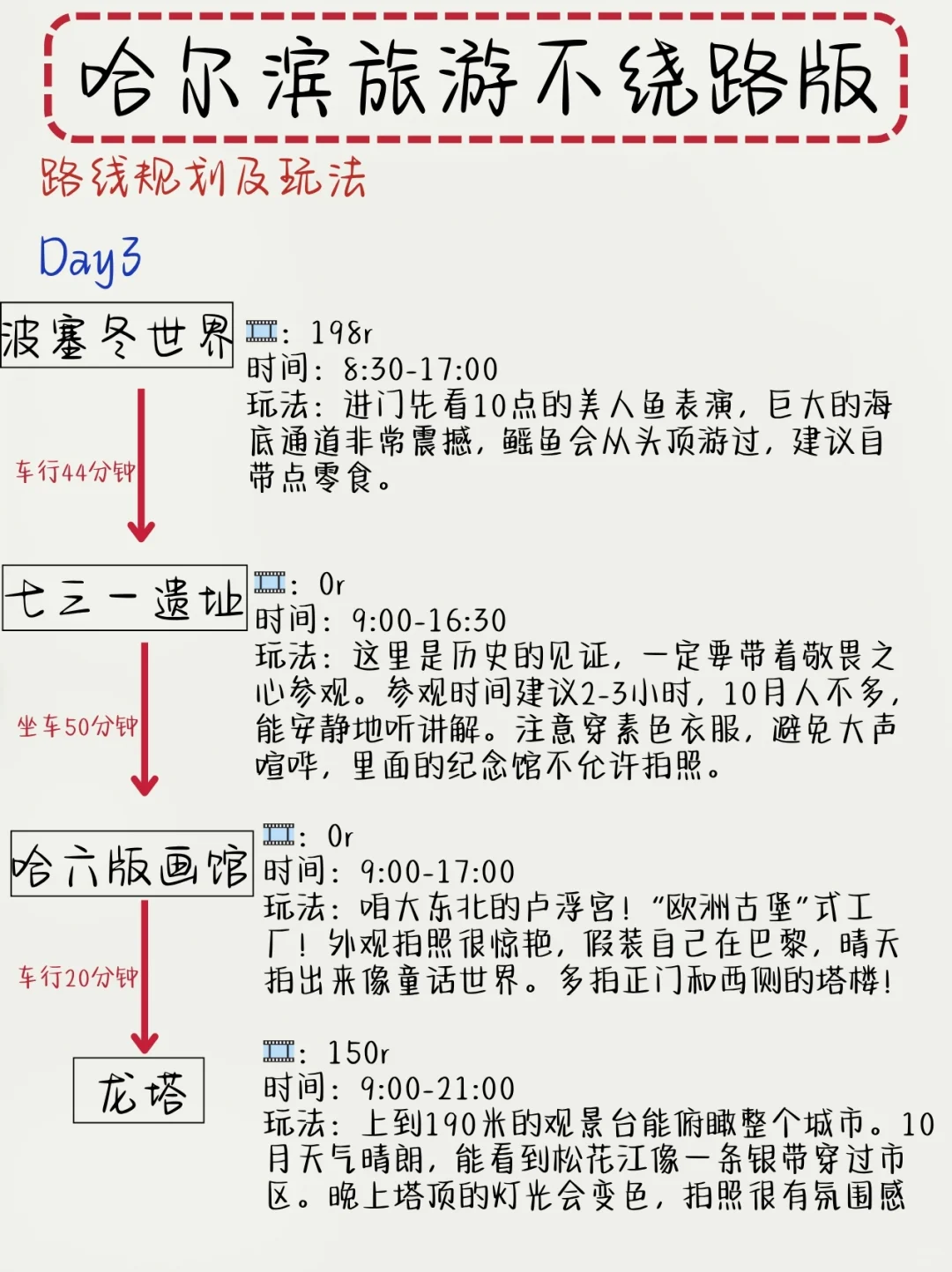 本地朋友做的哈尔滨旅游攻略已经没有对手了