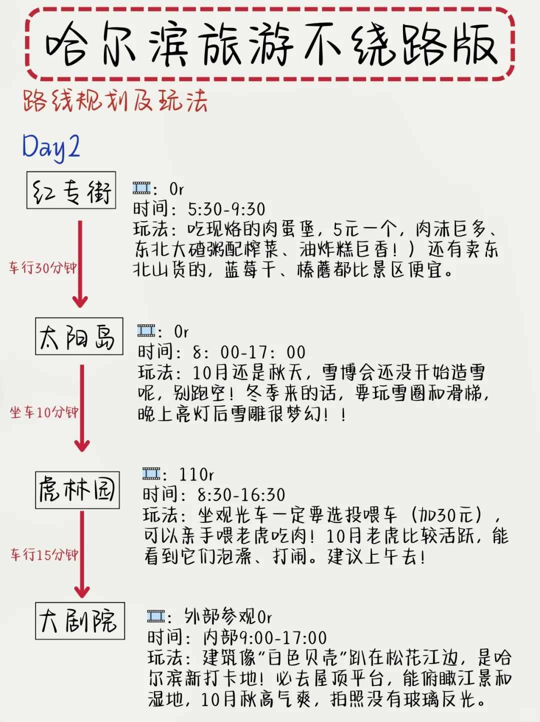 本地朋友做的哈尔滨旅游攻略已经没有对手了