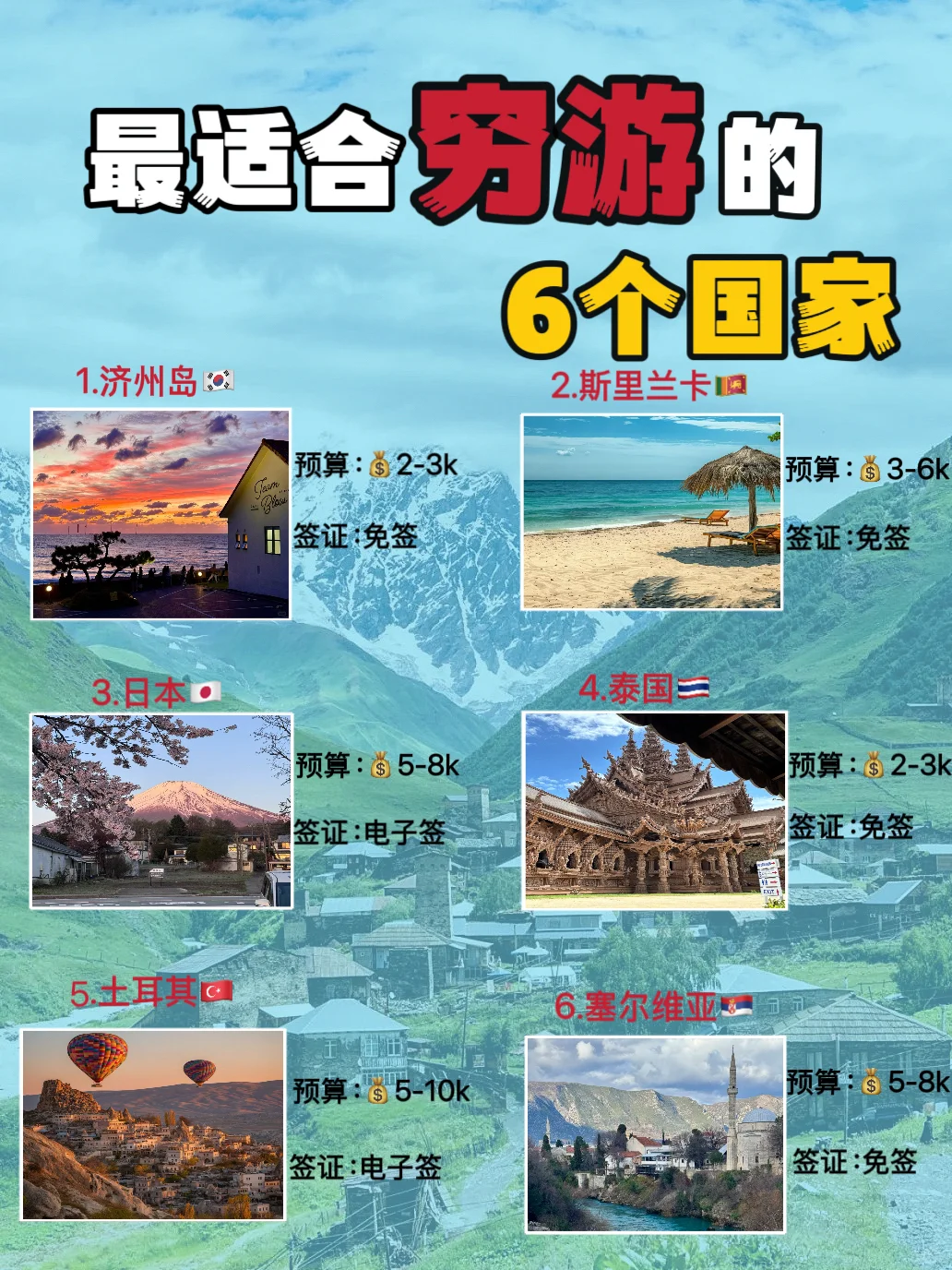 第一次出国最推荐去的六个国家