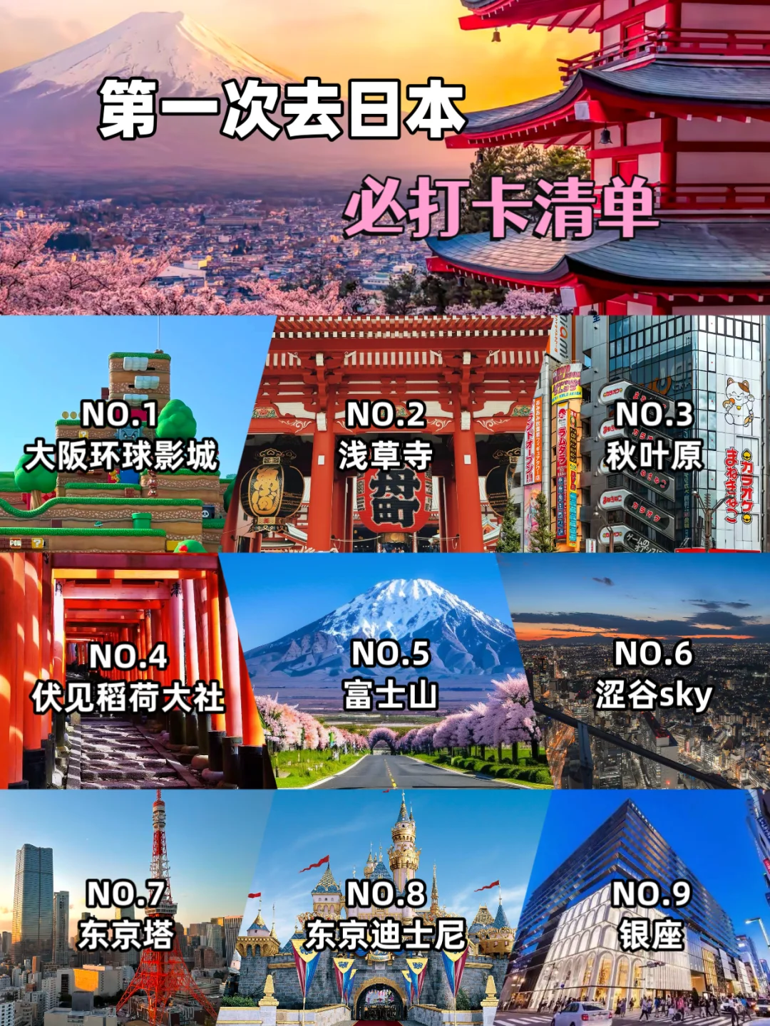 日本首游必看👀 9大打卡点(附交通)