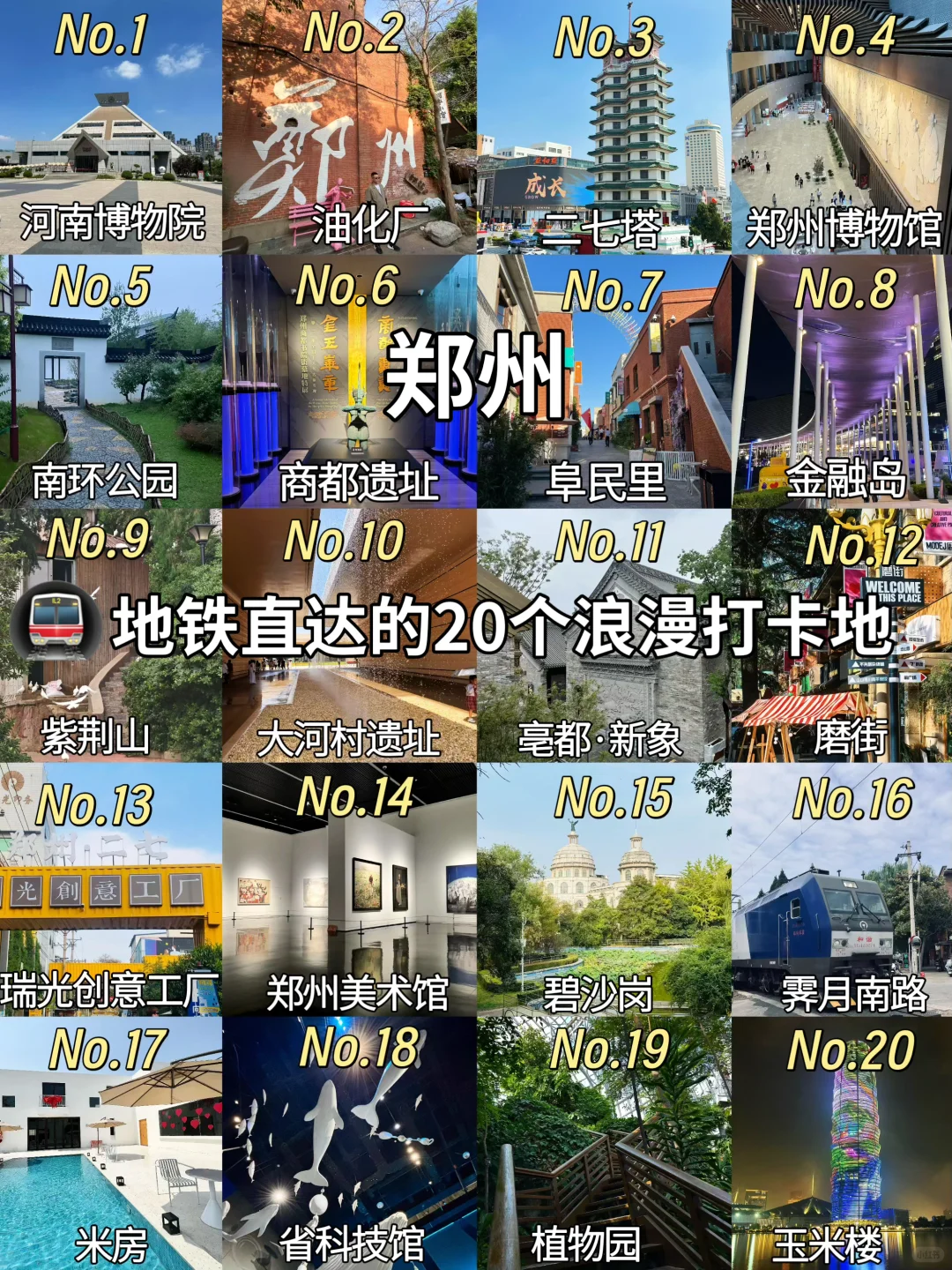 国庆来郑州，地铁直达的20个必打卡地