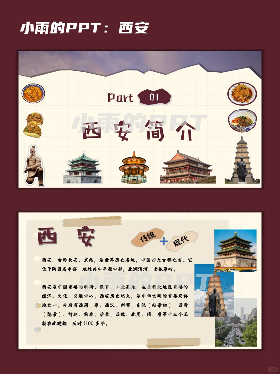 西安PPT：人文历史景点美食