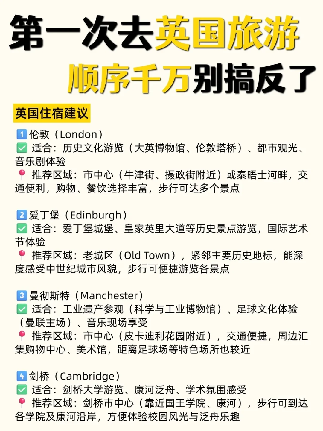 第1️⃣次去英国旅游，这份攻略别错过❗