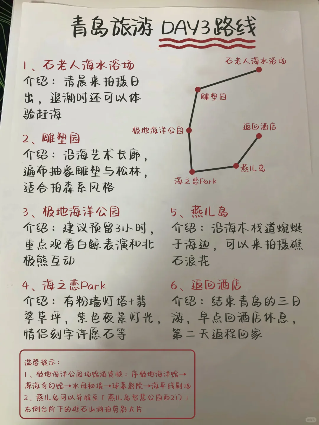 J人闺蜜纯手写✍青岛旅游攻略👍👍