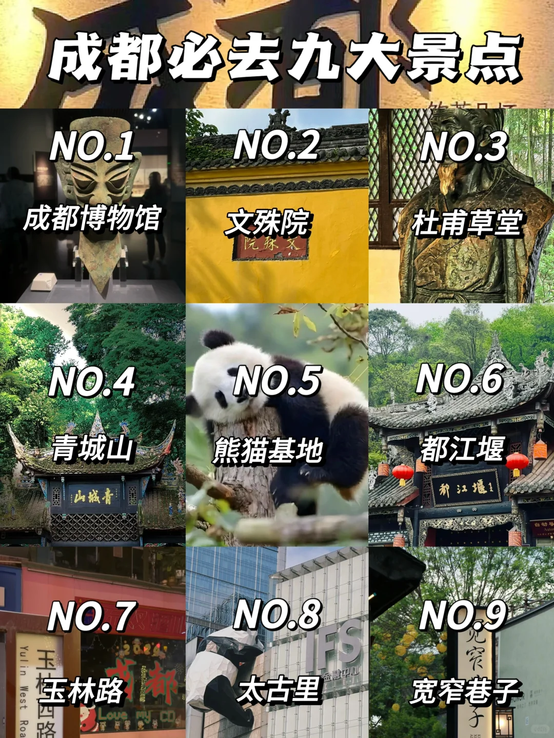 成都必去9大景点‼️成都旅游必看❗️