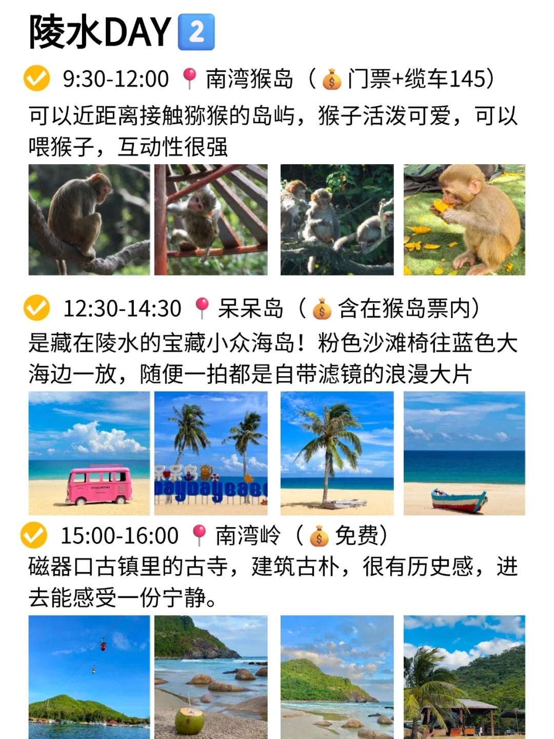 海南陵水已回！对自己做的攻略复盘满意s了