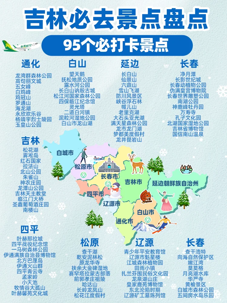 ✅️你很难找到这么全的吉林景点地图