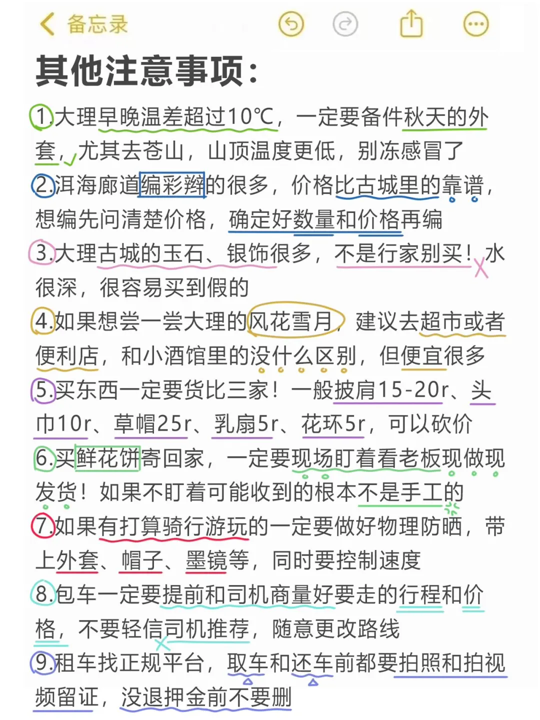 本J人手写的大理旅游攻略已经next level了