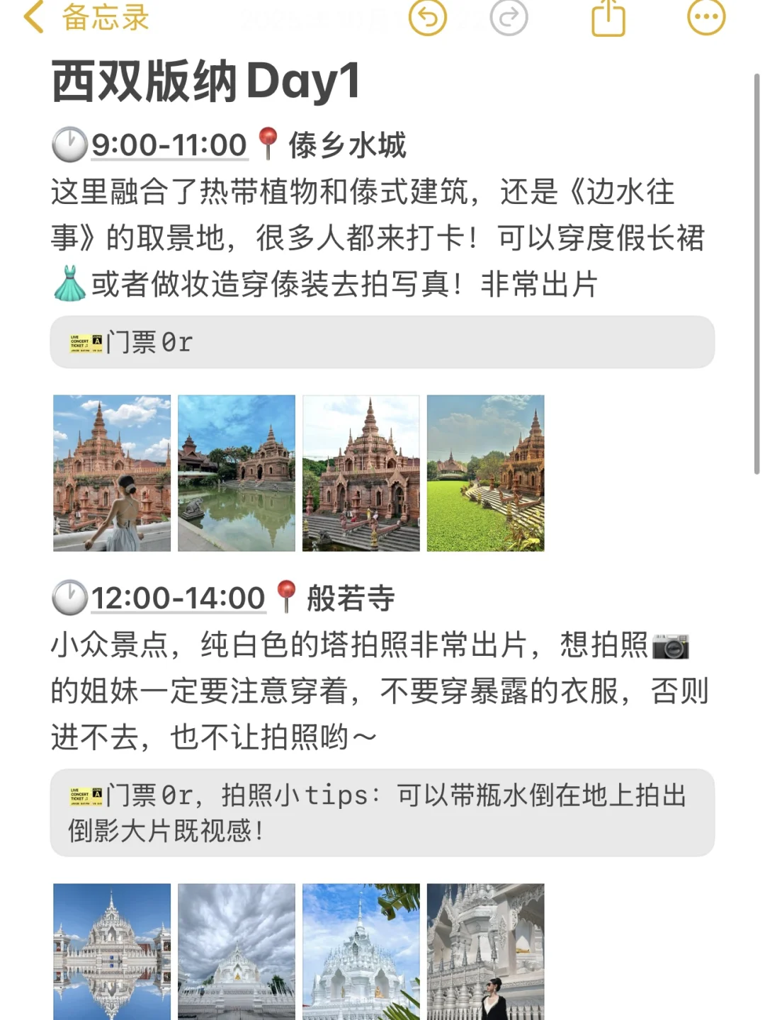 对J人男朋友做的版纳旅游攻略甚是满意。。。