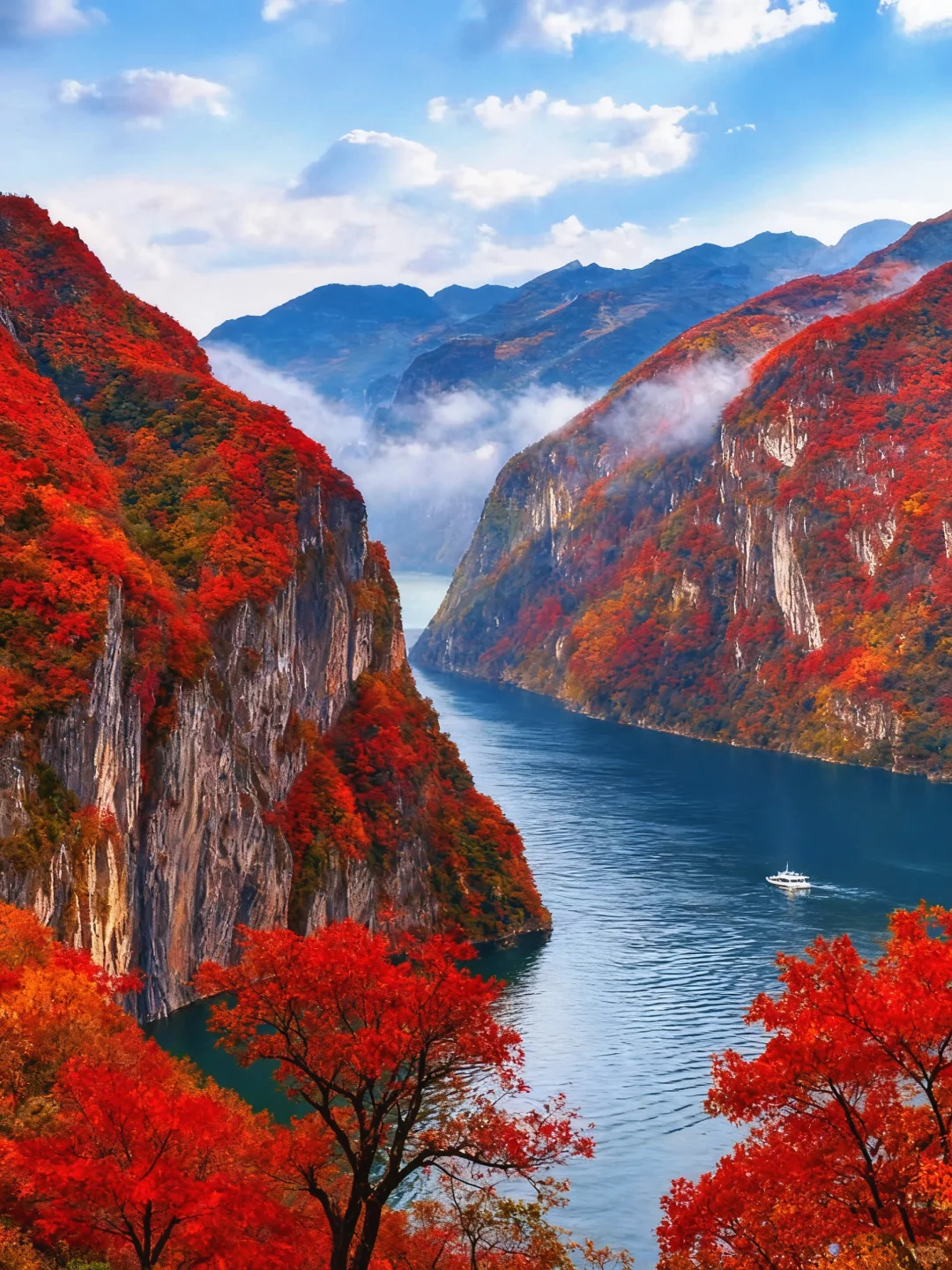11月一定要坐游轮去三峡追红叶！！！🍁