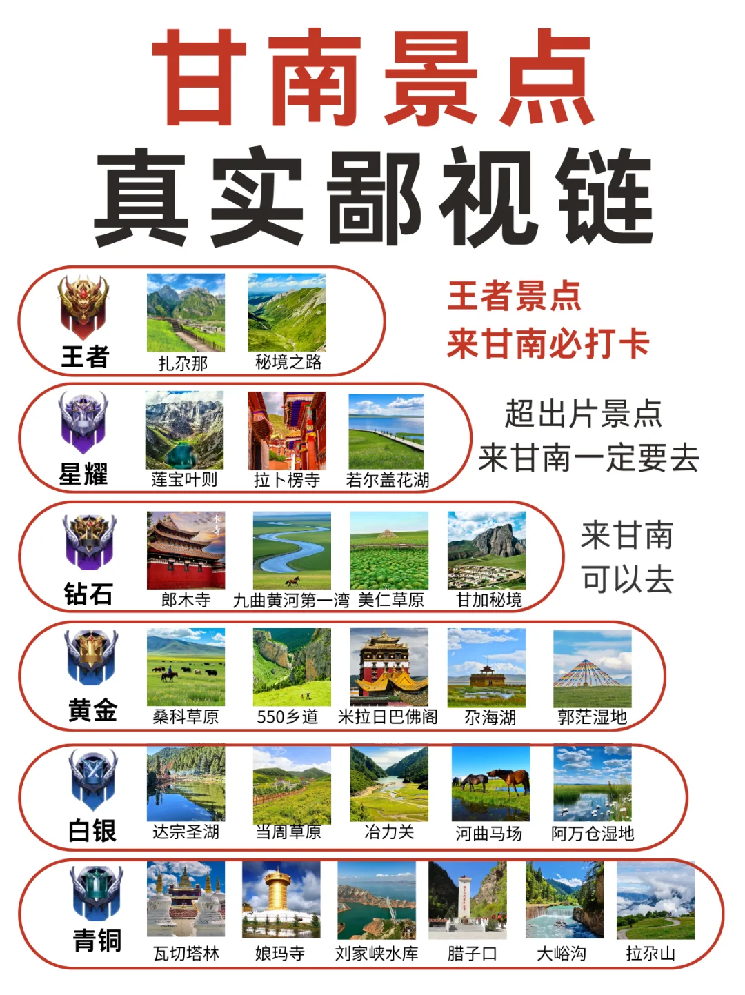 甘南景点真实鄙视链‼️土著整理的攻略