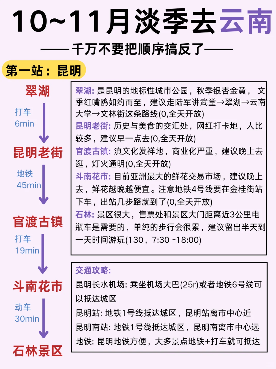 10-11月淡季去云南旅游，千万别把顺序搞反