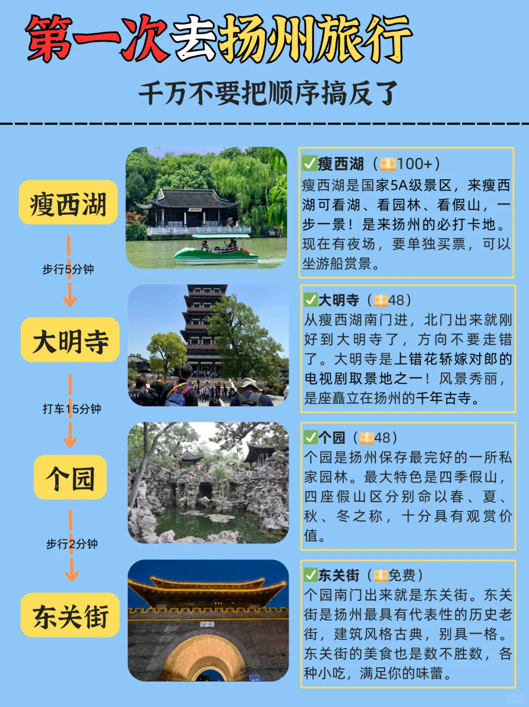 扬州旅游按这个顺序玩👆🏻