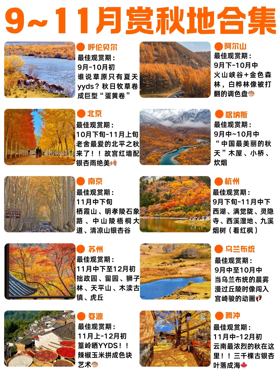 9-11月国内赏秋宝藏地推荐🍂 附观赏攻略