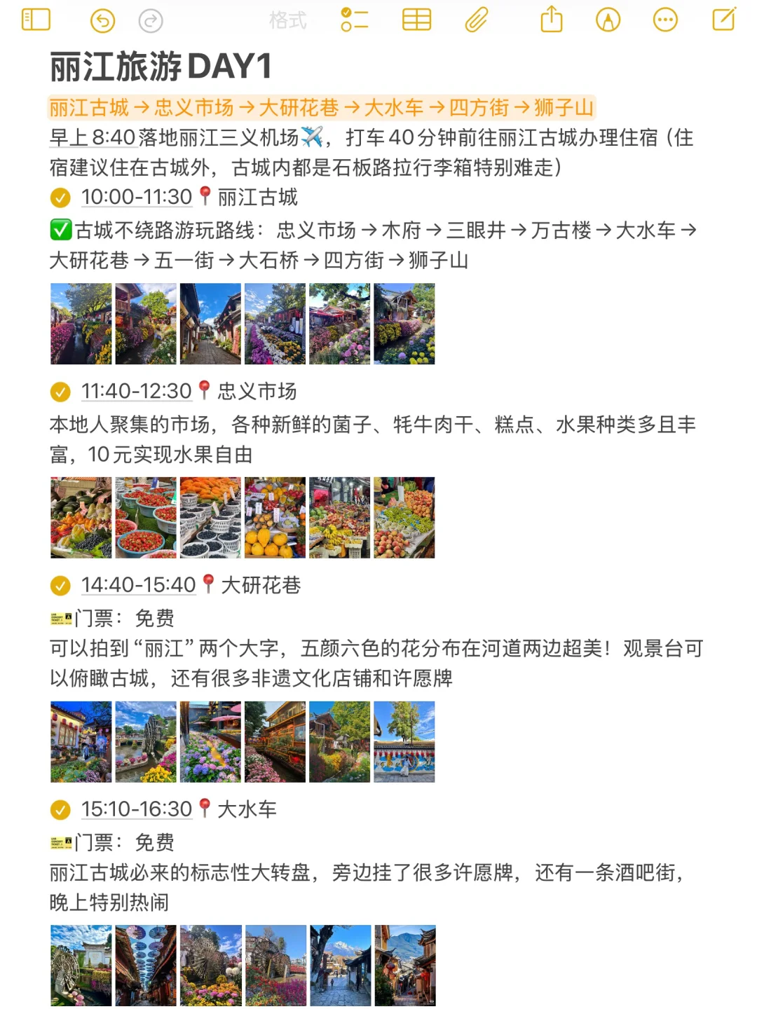 本J人对自己做的丽江攻略甚是满意🥹