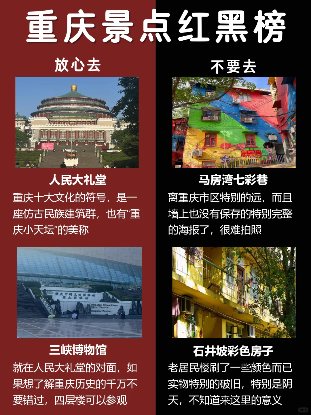 重庆景点红黑榜📍建议去🆚不建议去