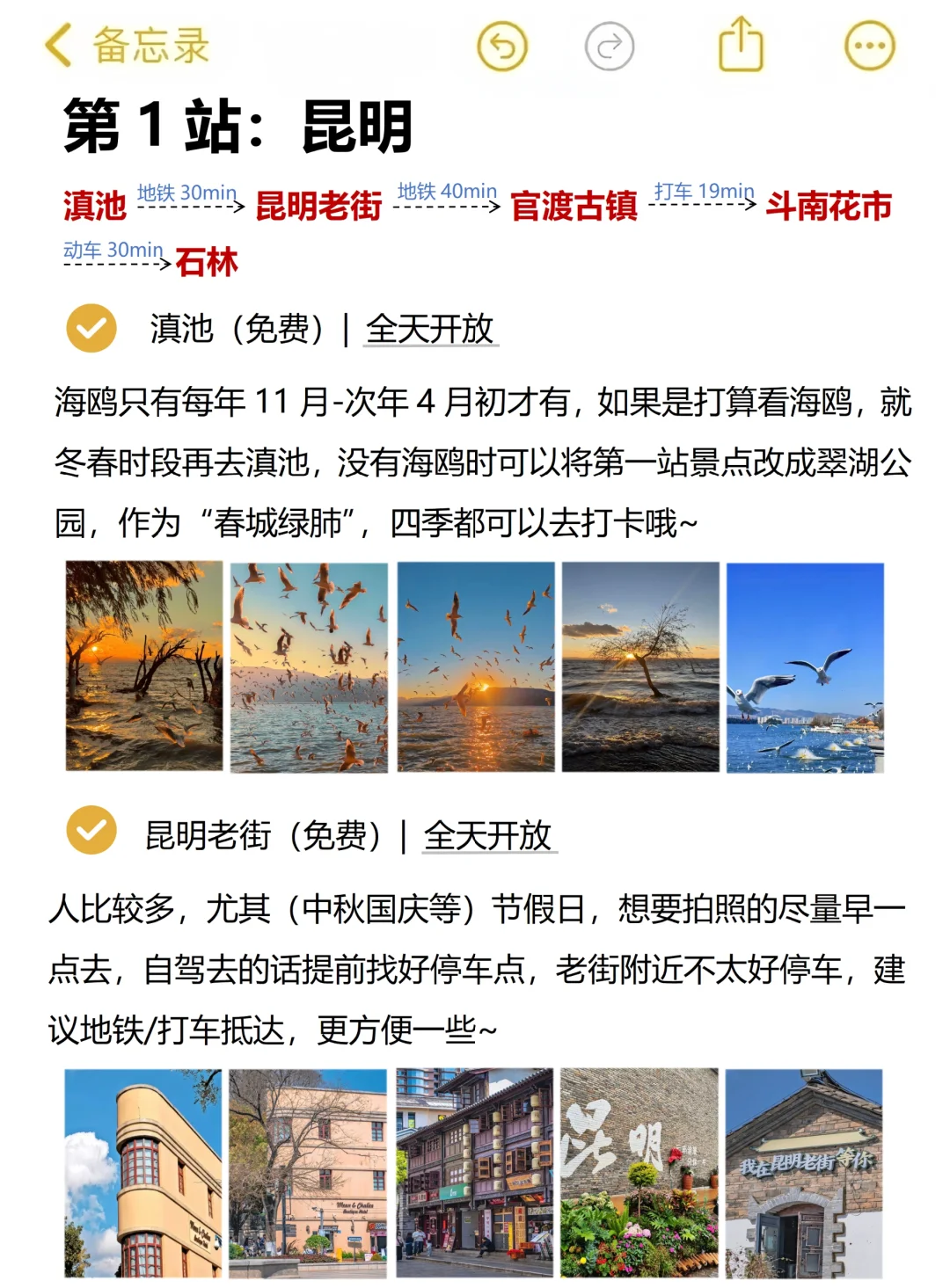 本人对自己做的云南旅游攻略满意到睡不着。