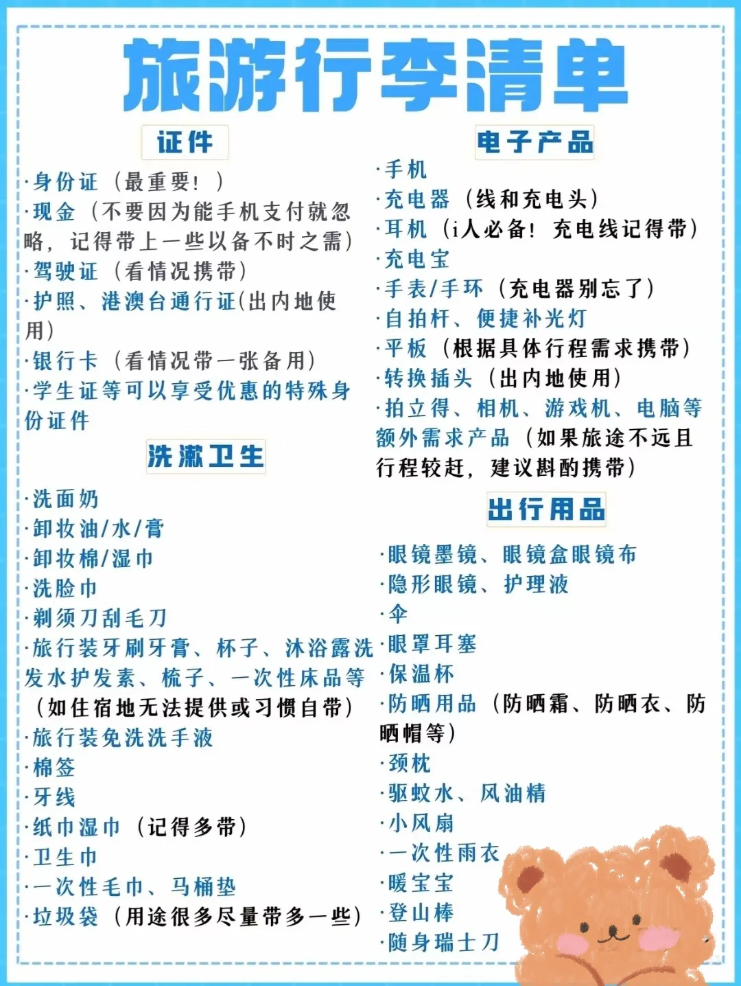 旅行动力气箱收纳清单㊙️