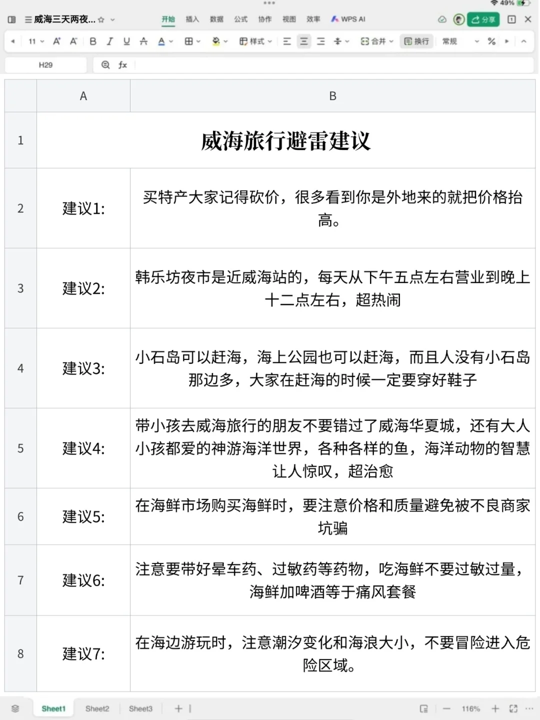 姐妹做的威海攻略已经next level了……