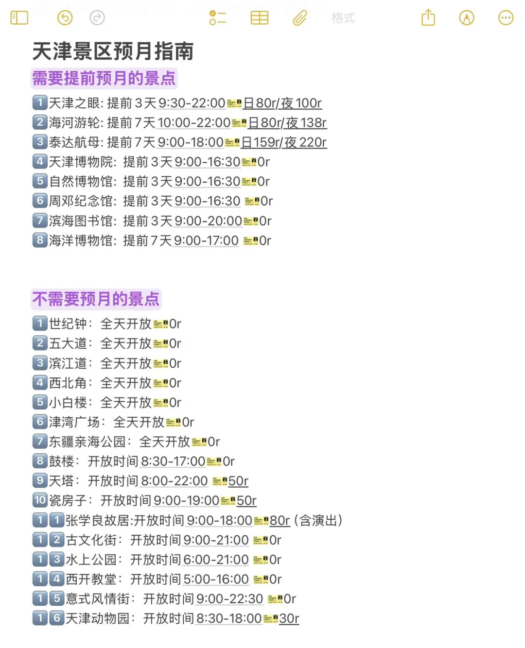 本人做的天津旅游攻略已经next level了