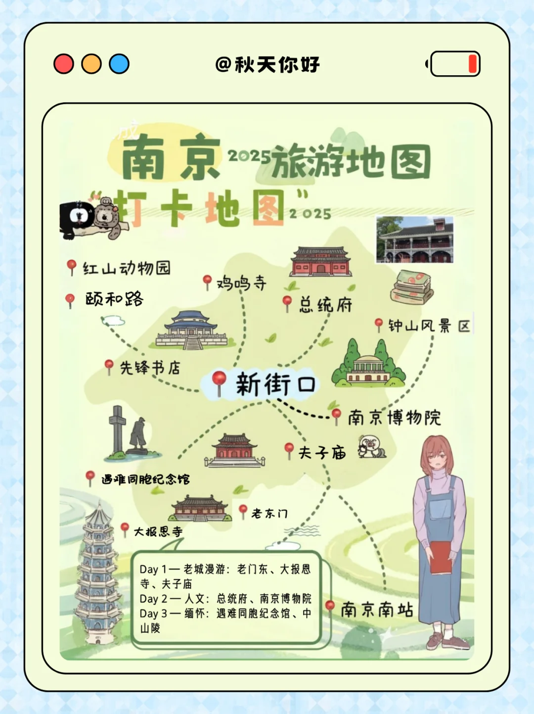 快来看！Nano Banana生成Q版手绘旅行地图