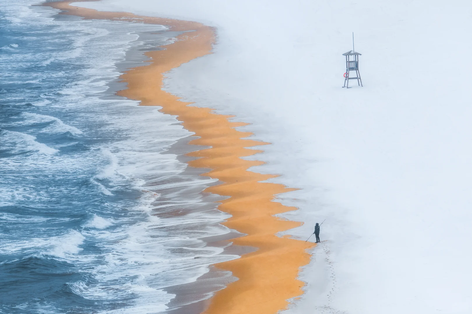 人这一辈子总要去威海看一次雪沙滩吧❄