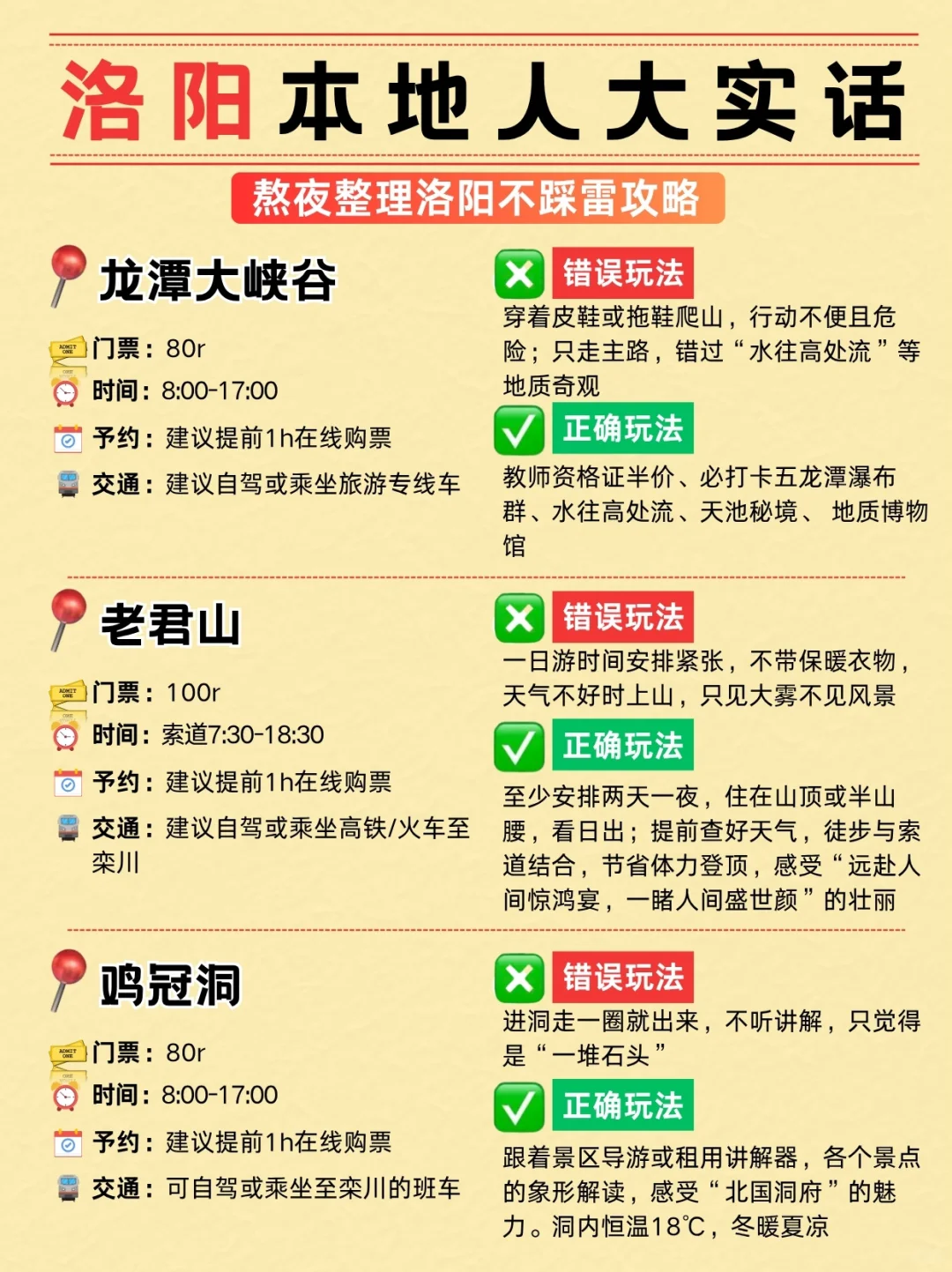 洛阳旅游本地人大实话❗️这么玩包不踩坑