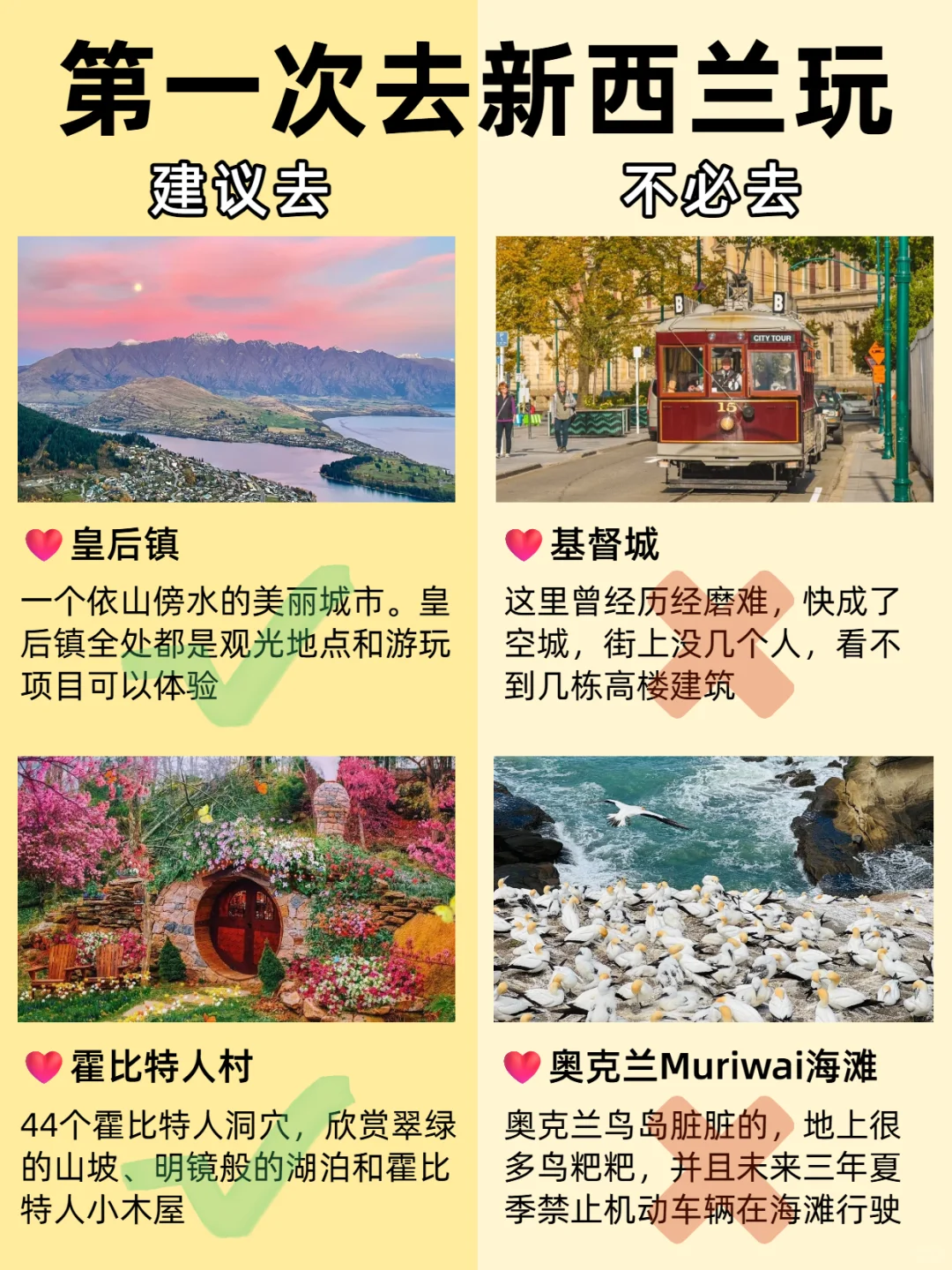 新西兰旅游红黑榜！建议去🆚不必去