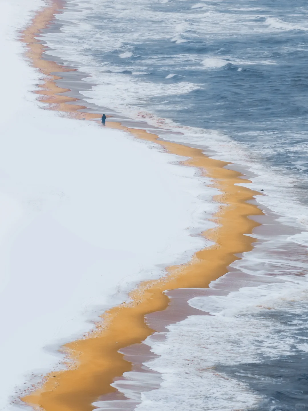 人这一辈子总要去威海看一次雪沙滩吧❄