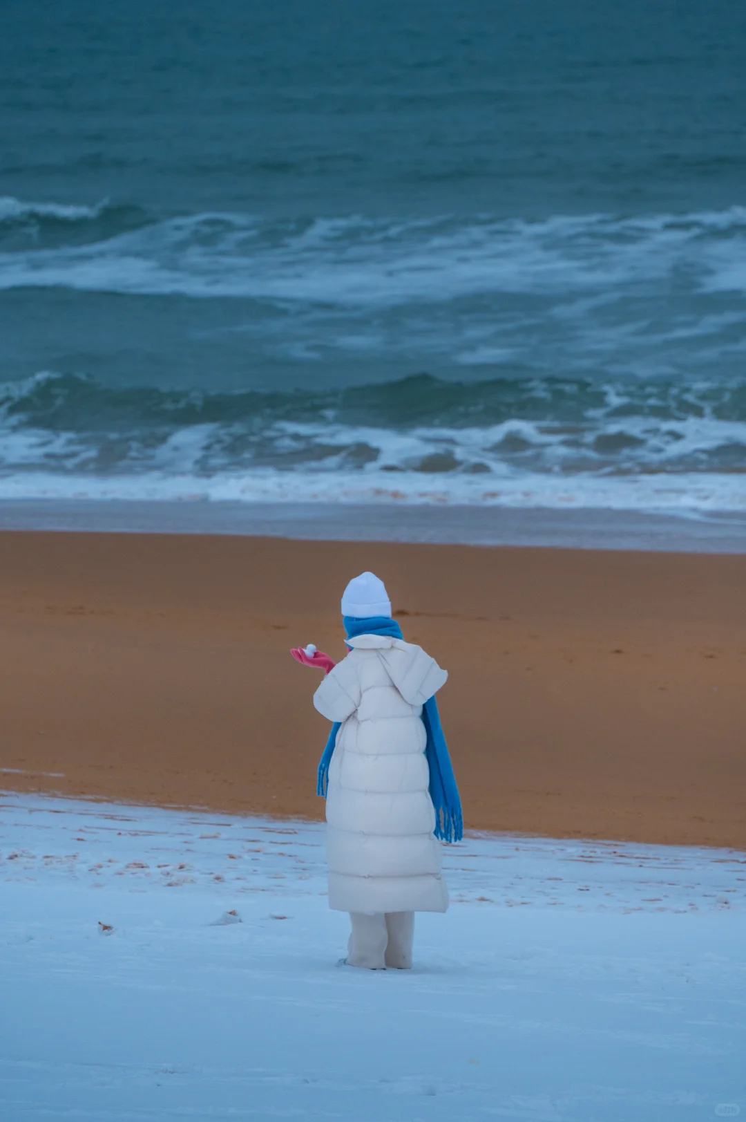 人这一辈子总要去威海看一次雪沙滩吧❄