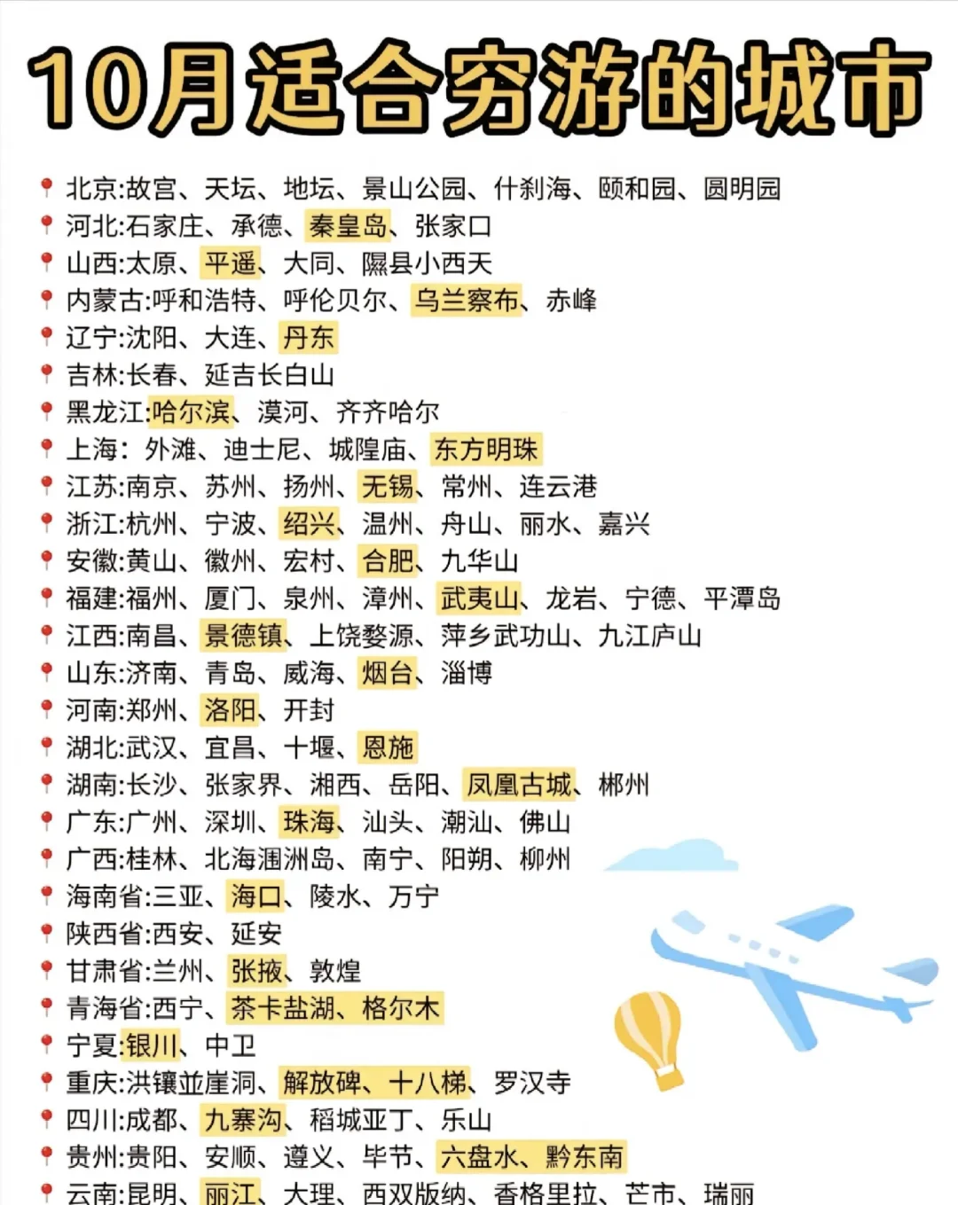 十月份适合旅游的城市