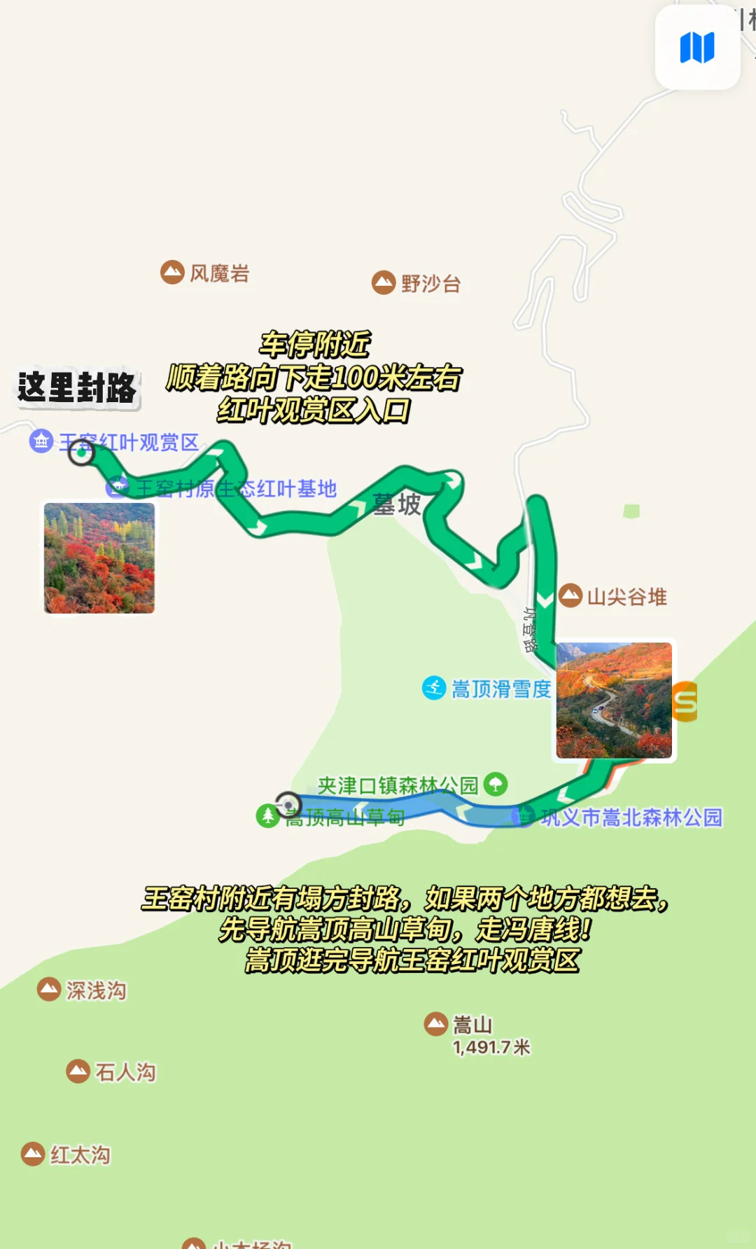 此刻！嵩山已漫山红遍🍁免费赏红叶路线