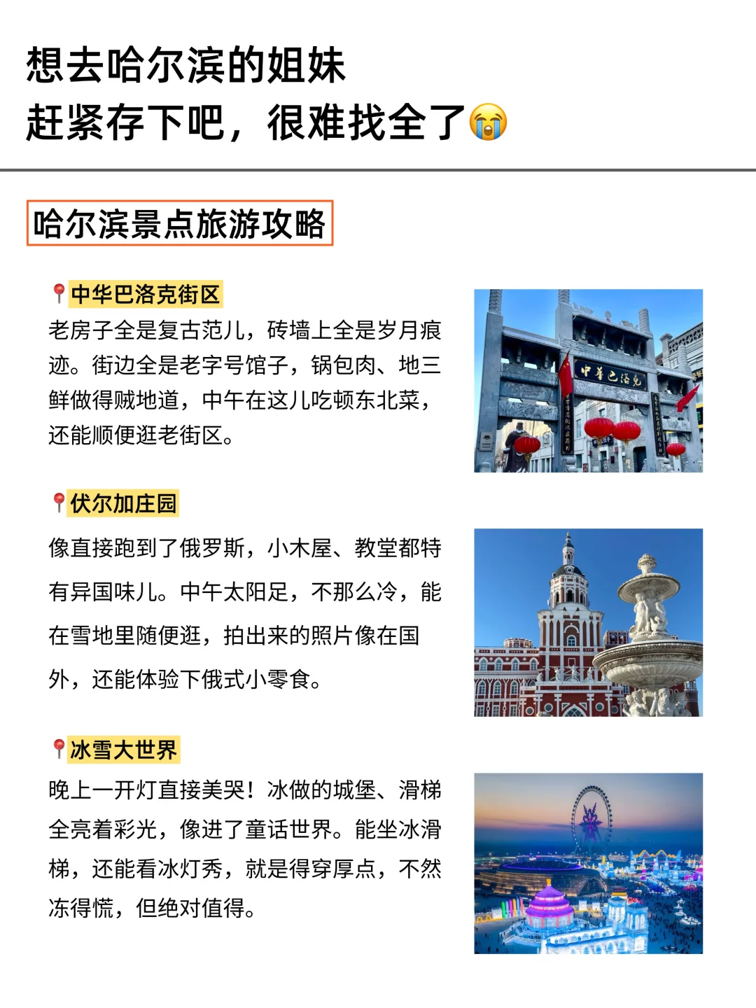终于有人把10-11🈷️哈尔滨旅游攻略讲清楚了