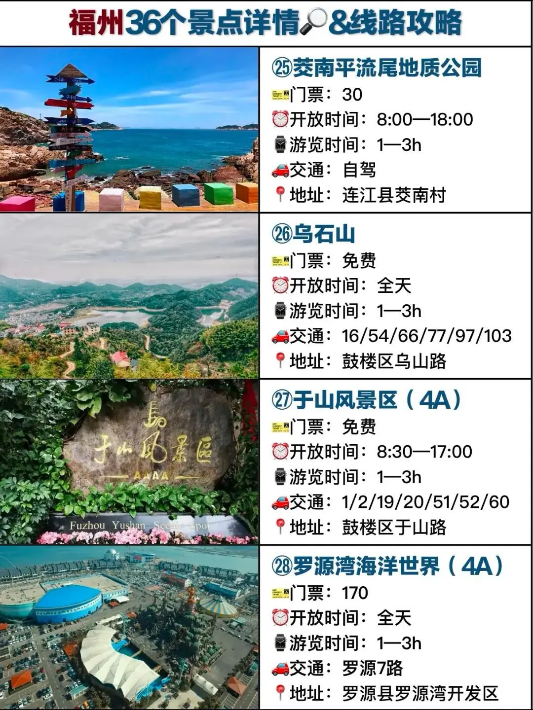 跟着这篇走，玩转福州景点