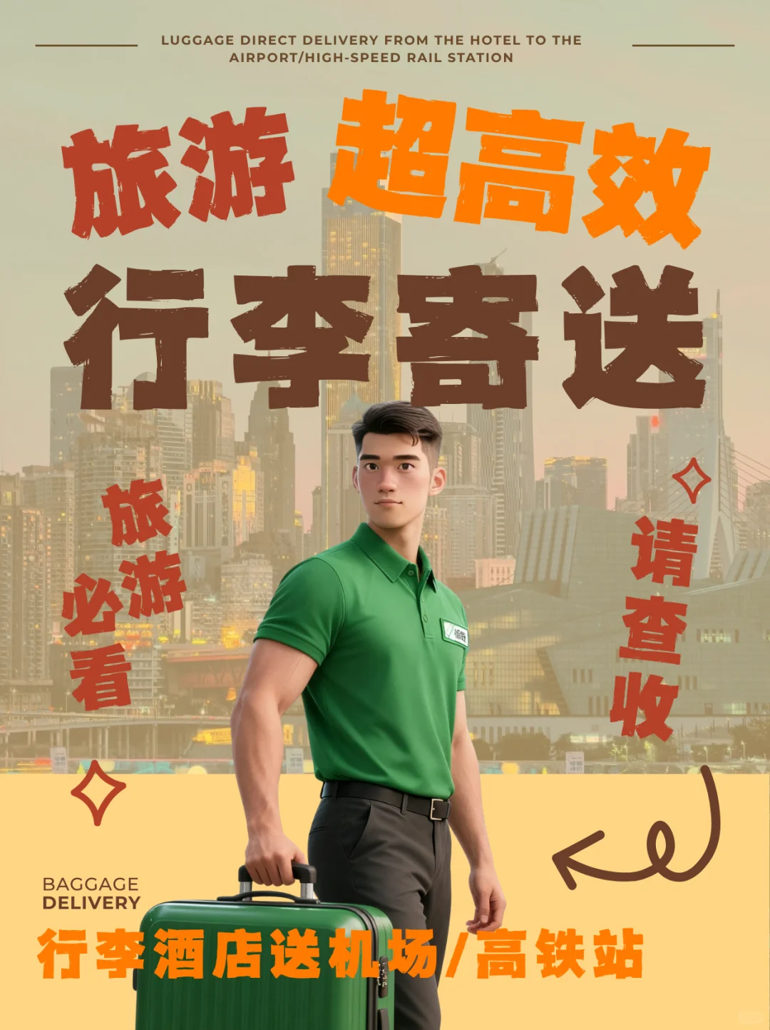 重庆旅游要高效，🔥行李寄送行李不用自己拉