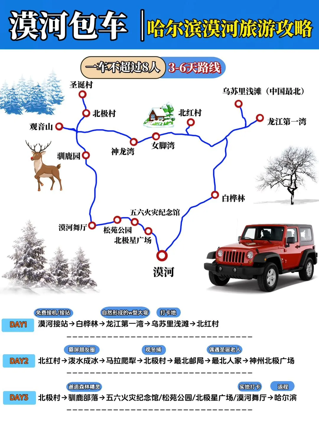 冬季漠河包车攻略｜去漠河旅游前看看👀