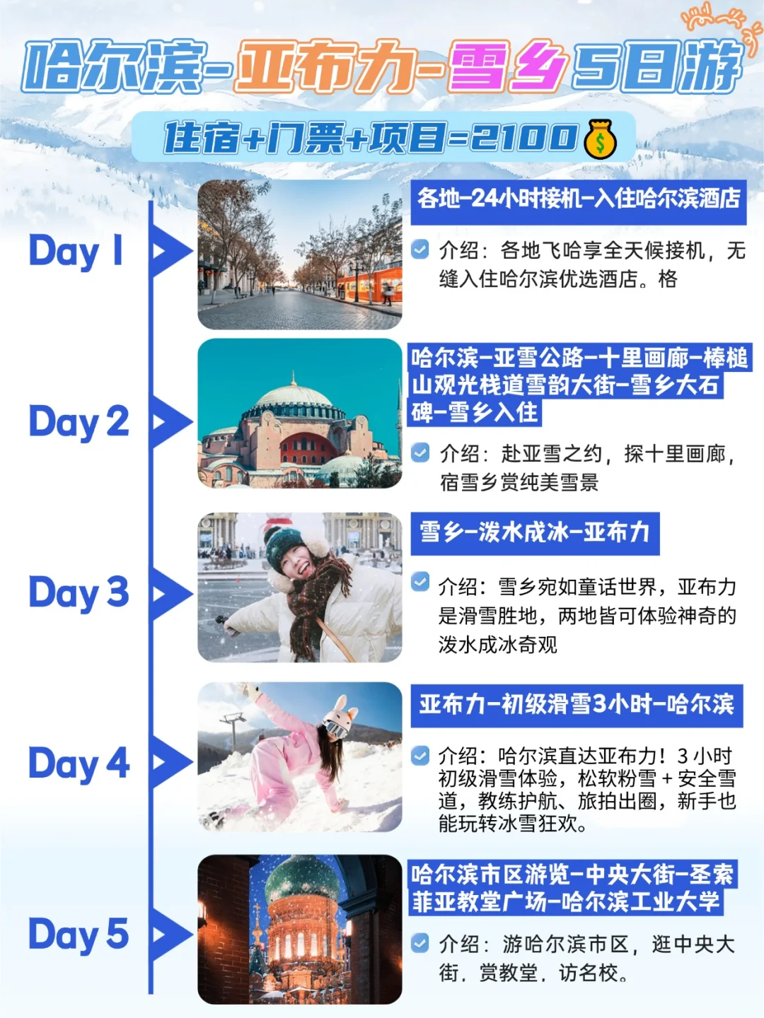 东北旅游攻略❄️哈亚雪5日松弛感旅游路线